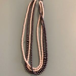 Cream and grey multi-strand pearl necklace